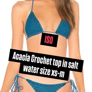 acacia swimwear Salt Water Crochet Triangle Top - Teal Blue
